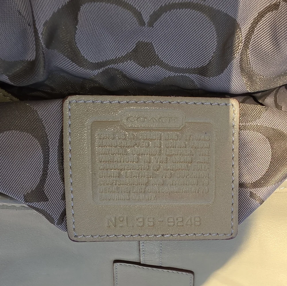 Coach Soho Flap Shoulder Bag, style number 9248. Beige Tan Leather. - Picture 17 of 17